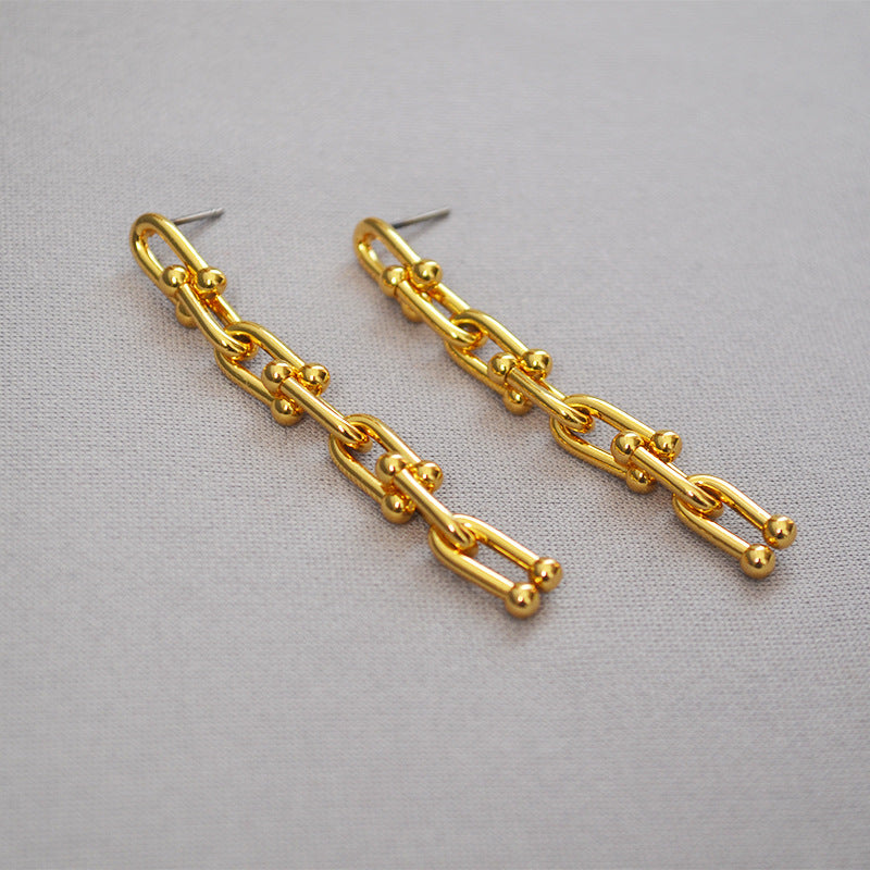 U-Link Long Tassel Earrings Gold