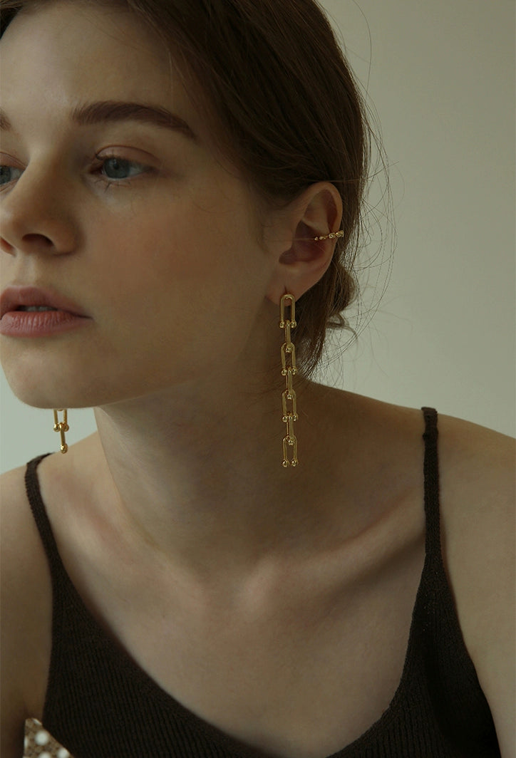 U-Link Long Tassel Earrings Gold