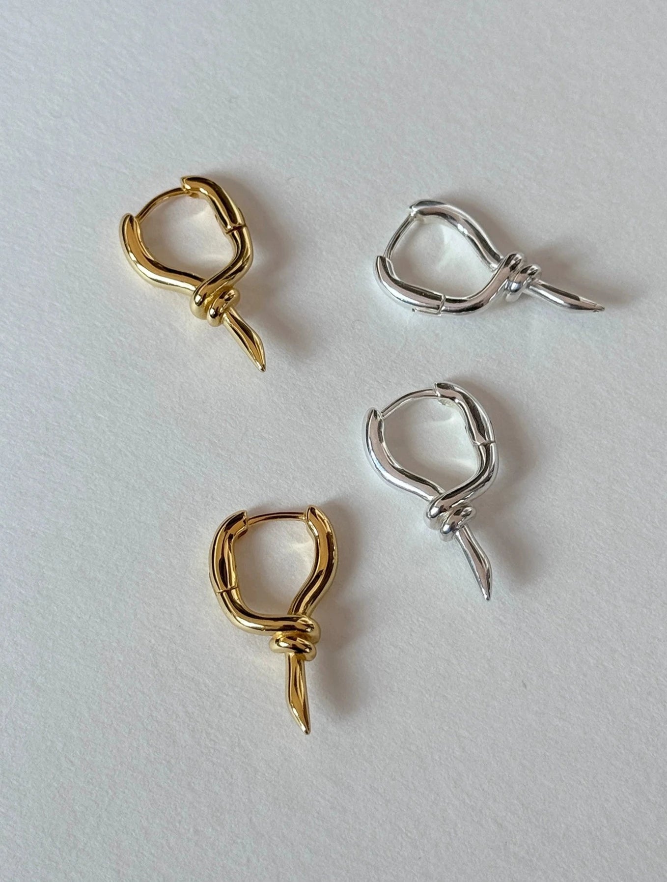 Knot Dangle Hoop Earrings Gold/Silver