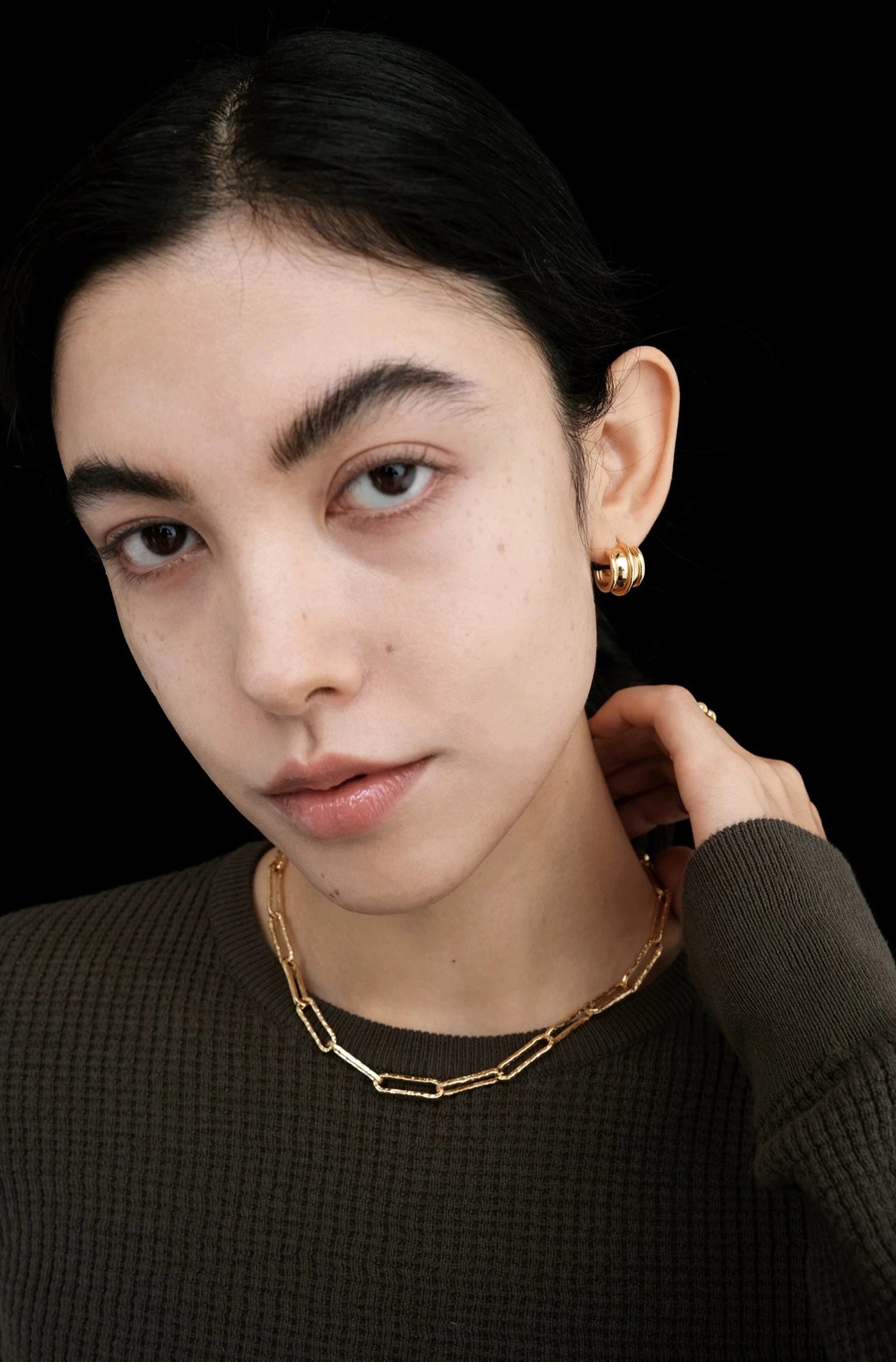 Martha Rib Stud Earrings Gold/Silver