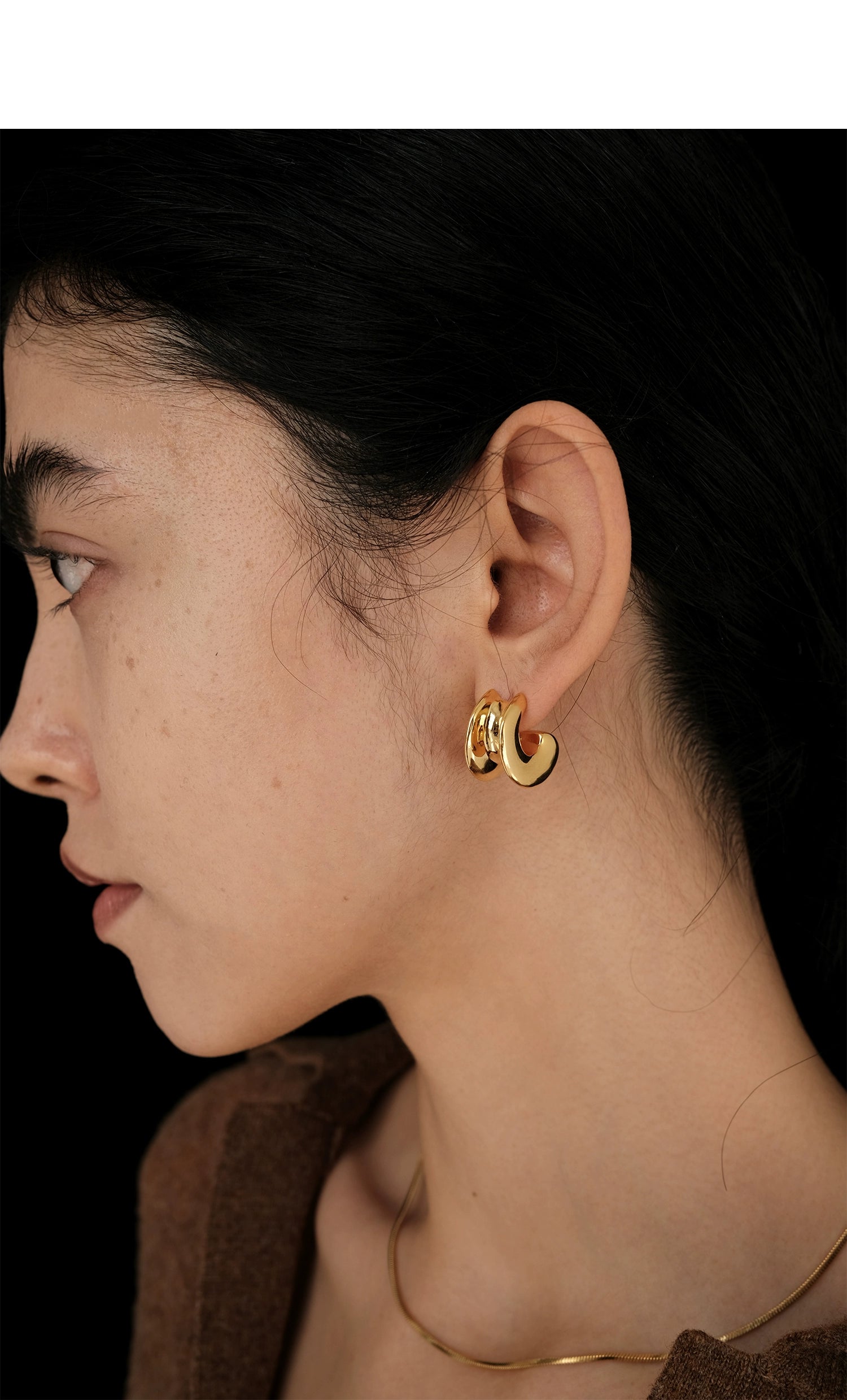 Modernism Contour Stud Earrings 1837 Gold/Silver