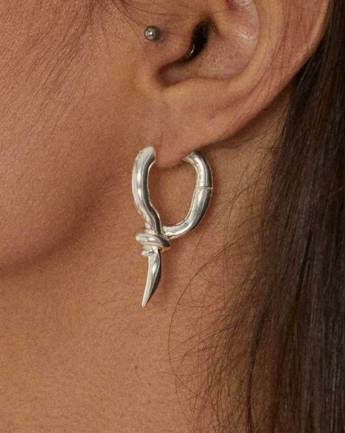Knot Dangle Hoop Earrings Gold/Silver