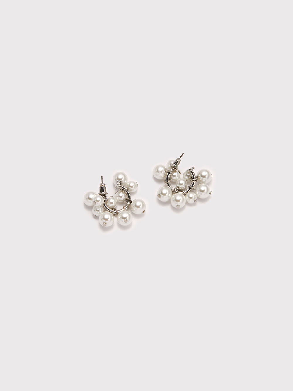 Frieda Silver Pearl Cluster Earrings