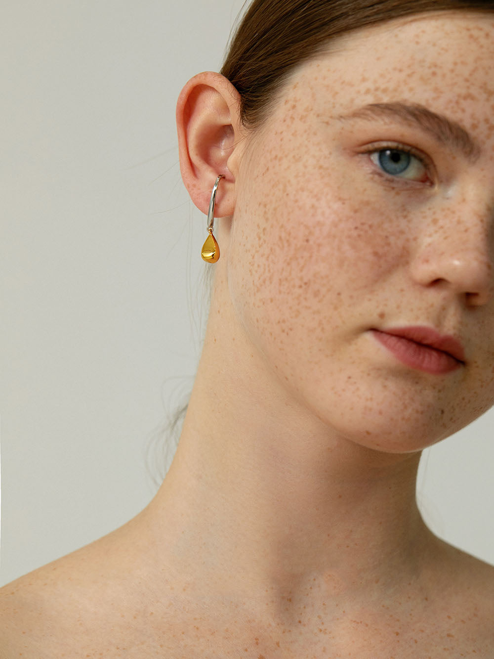 Duo Tone Contemporary Curve Earrings