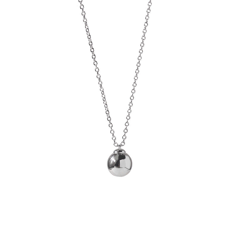 Ginevra Minimalist Sphere Charm Necklace AU750 Gold & Silver