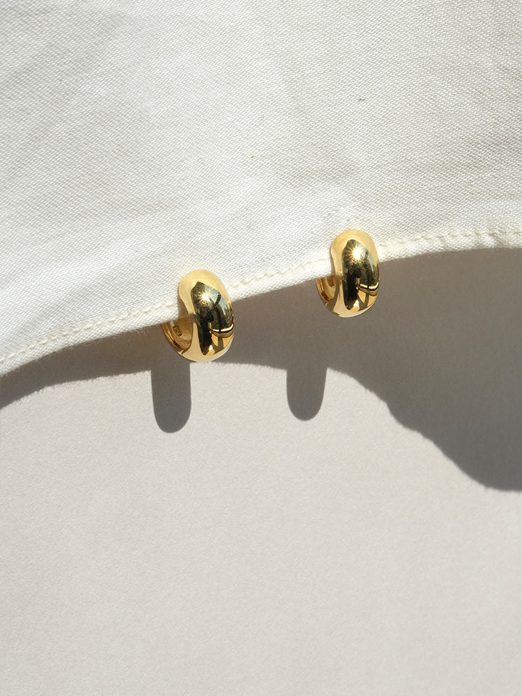 Gold Chubby Huggies Earrings for Minimalists