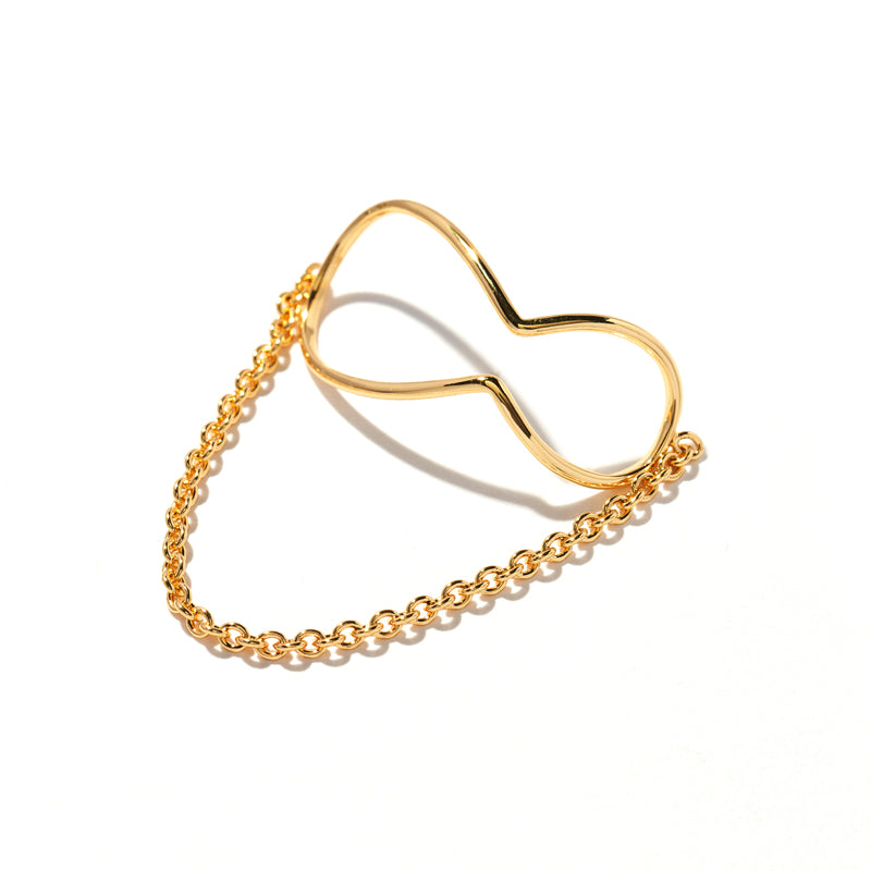 Paris Amour Rhinestone Hoop + Tassel Ear Cuff - No Piercing Needed! Gold