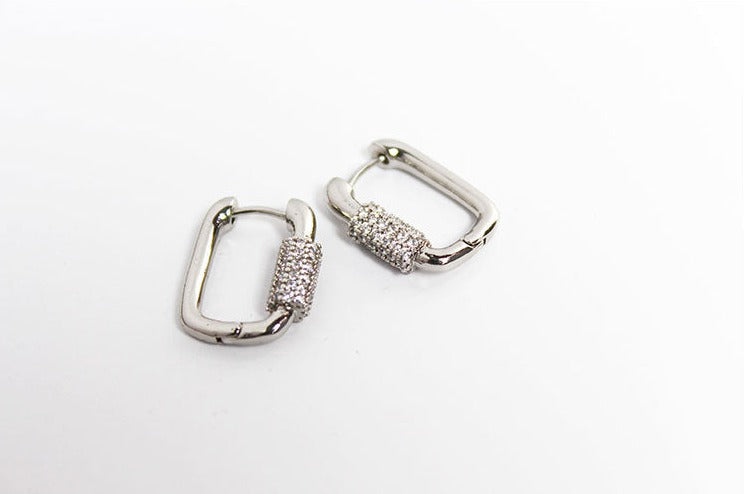 Despoina Dainty Square Hoops with CZs