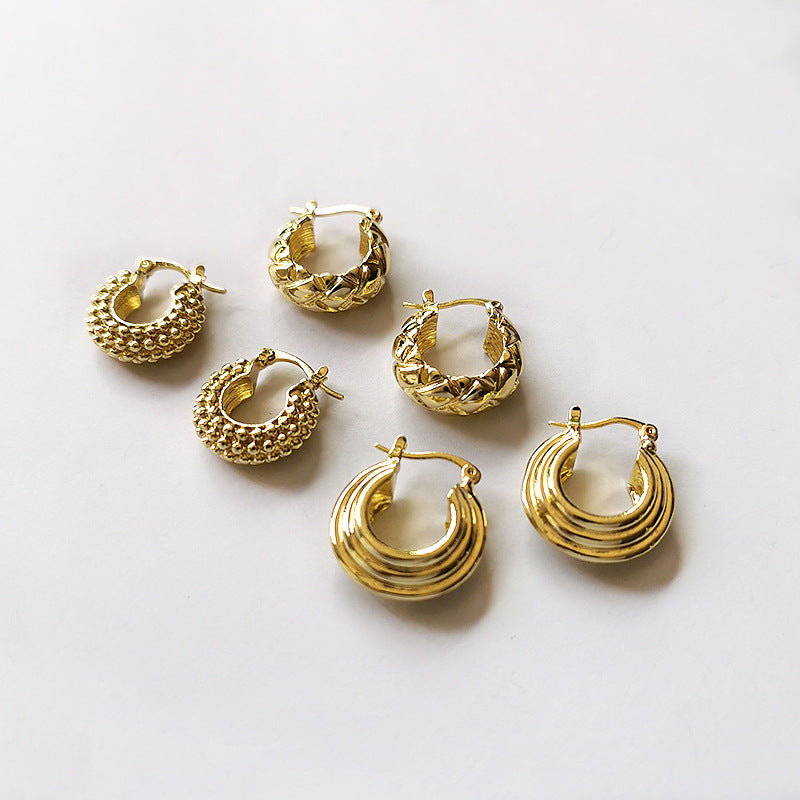 Gold Round Hoop Earring